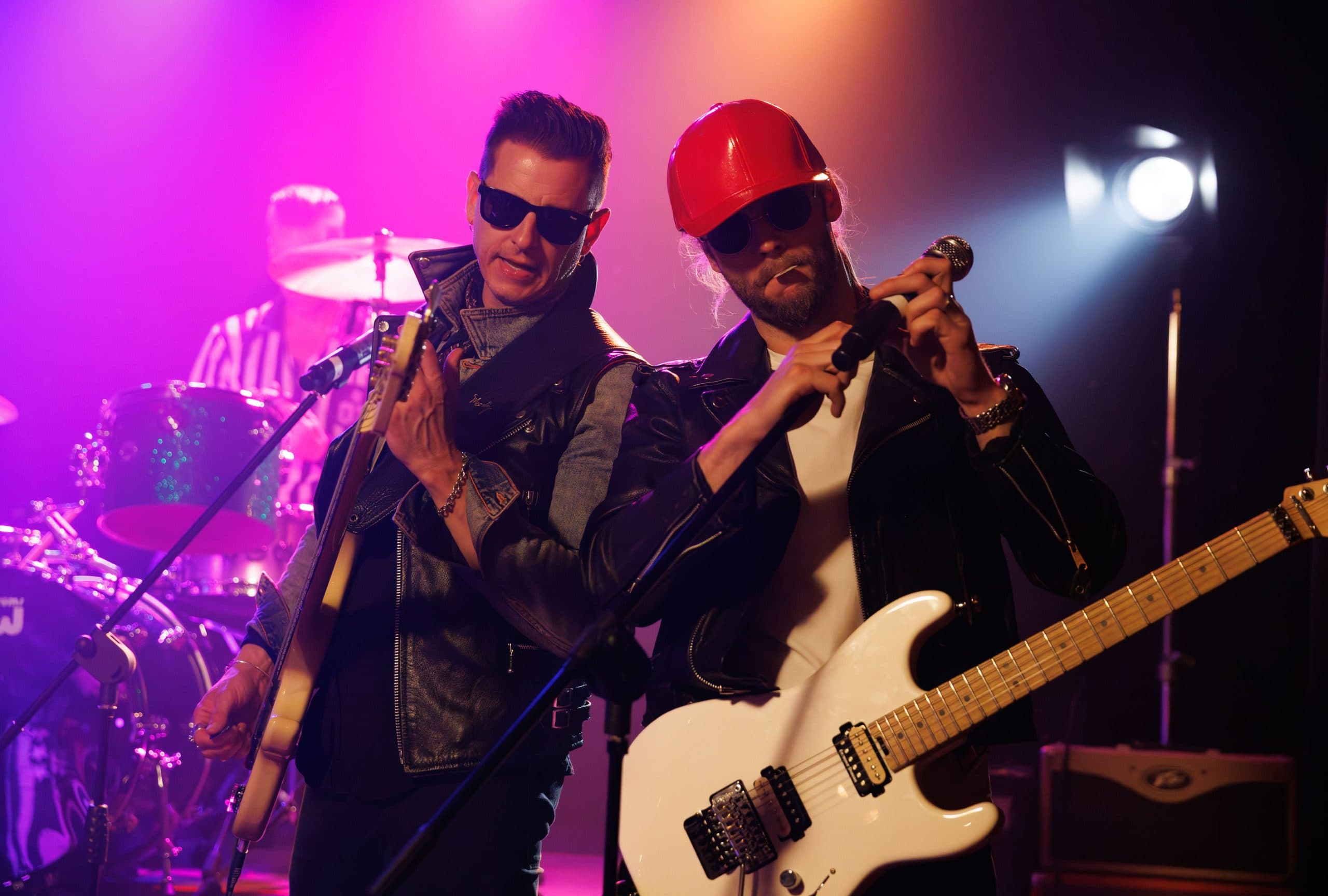 The guitarist and singer on stage